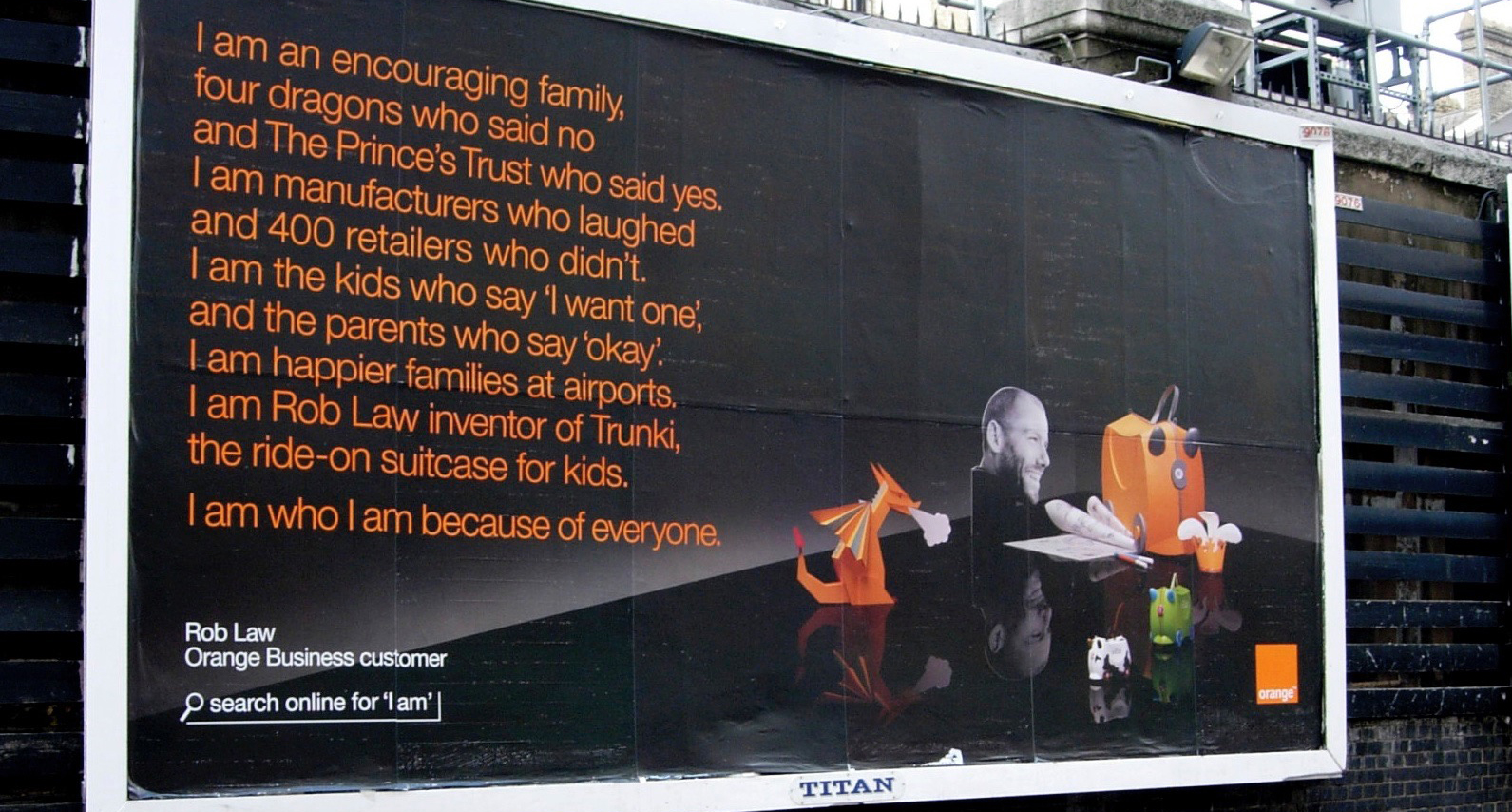 Orange mobile rebranded with a £30m marketing campaign "I am" and partnered with Rob as a staring "testimonial" which ran full page adverts, billboards and a video